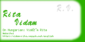 rita vidam business card